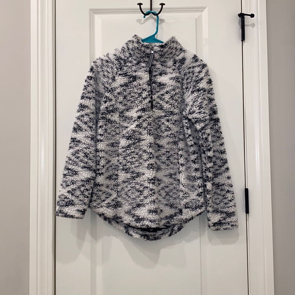 Cozy Sherpa half zip crewneck